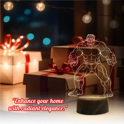 3D Illusion Hulk night lamp with Warm White Light Birthday Gift for Marvel Fans Gift for Avengers Lovers Kids Room Decor